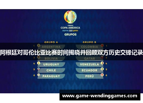 阿根廷对哥伦比亚比赛时间揭晓并回顾双方历史交锋记录